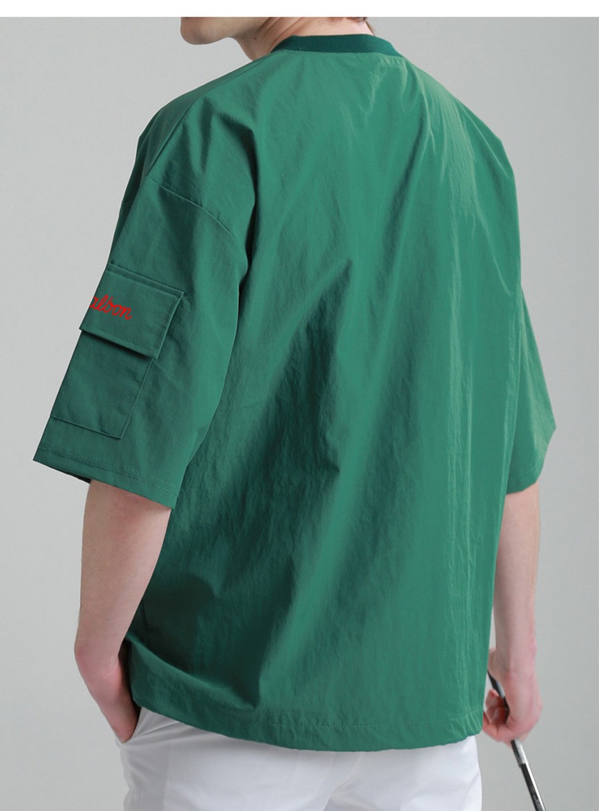 말본[MALBON] 소매포켓지퍼반팔아노락